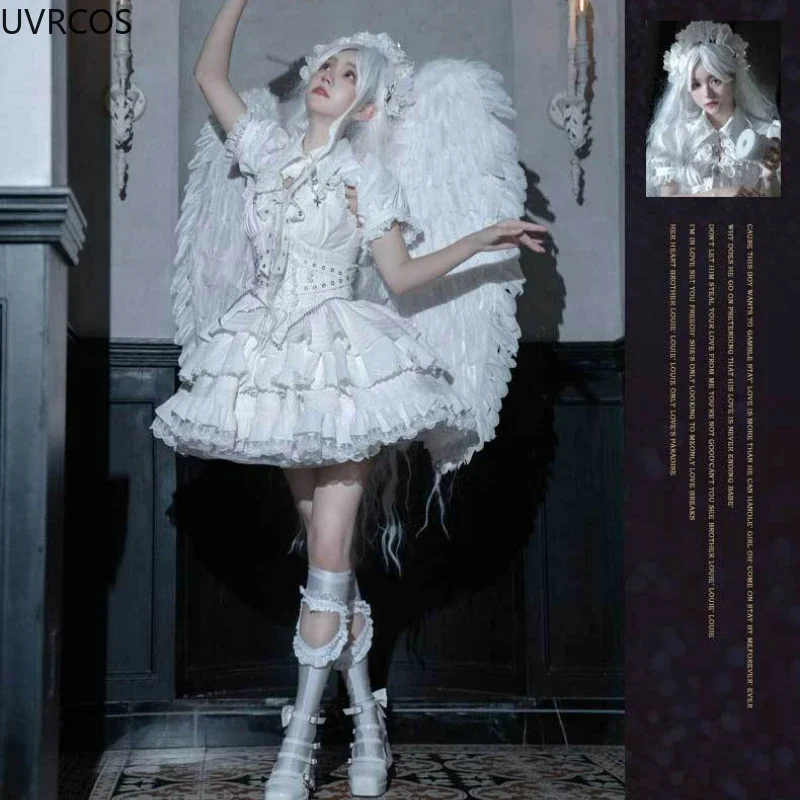 Abito Lolita Jsk gotico vittoriano Mini abito da festa stile principessa con fasciatura vintage Y2k per donne Estetico punk Giappone ragazze