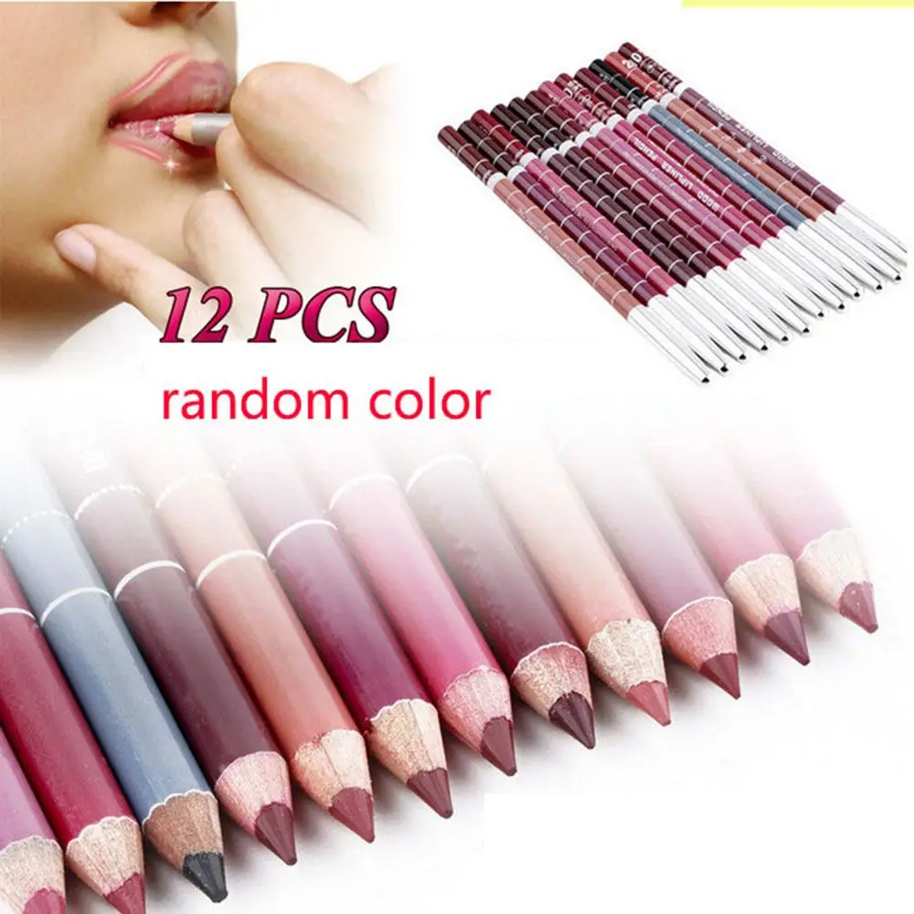 Por lápis lápis cosmético peças profissionais batom ferramenta cores pçs forro lábio lipliner à prova dwaterproof água