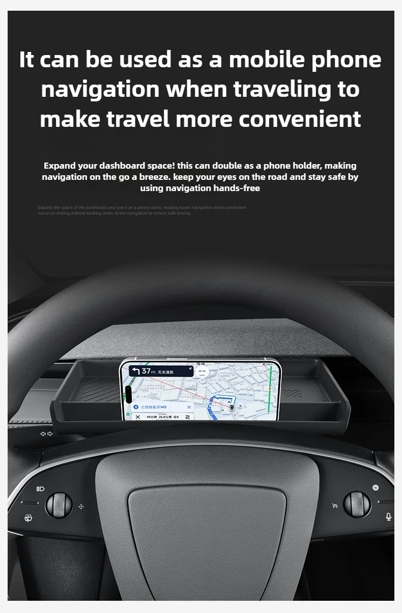 Für Tesla Model Y L YL 2026 2025 Mittelkonsole Kabelloses Ladepad Schutzmatte Abdeckung Armaturenbrett Aufbewahrungsfach ETC Handyhalterung – Detail 15