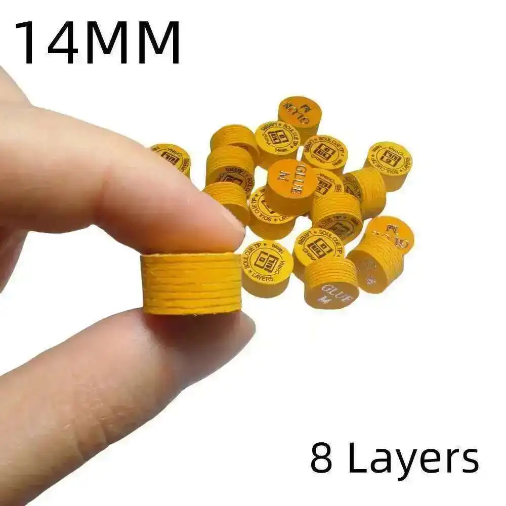 14mm Billiards Pool Cue Tips For Billiard Soul Cue Head Snooker Tips 8 Layers M/H Hardness