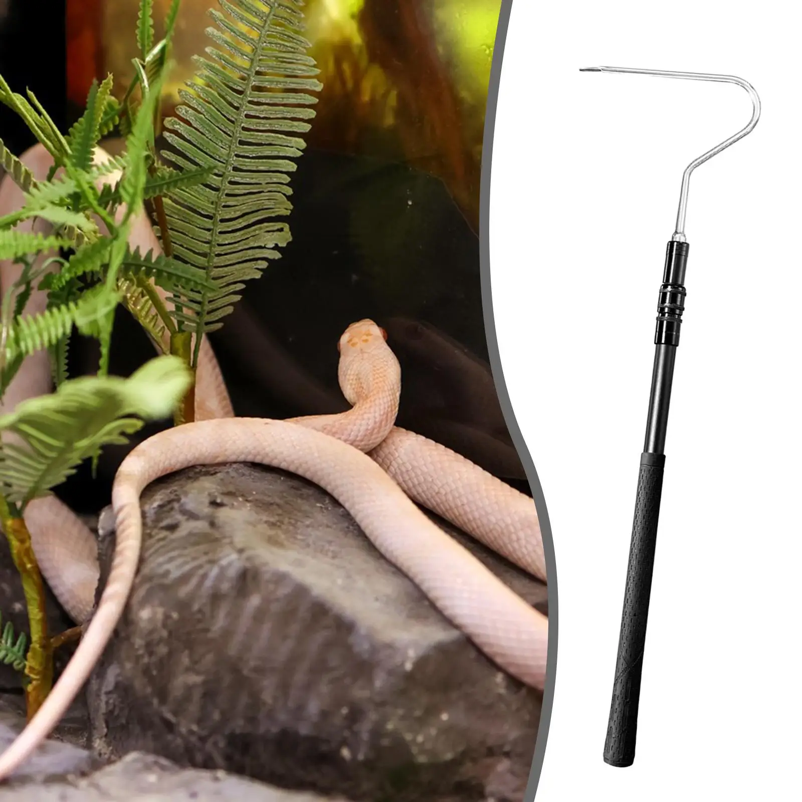 Snake Hook Portable Reptile Catcher Stick for Copperhead Rattlesnakes
