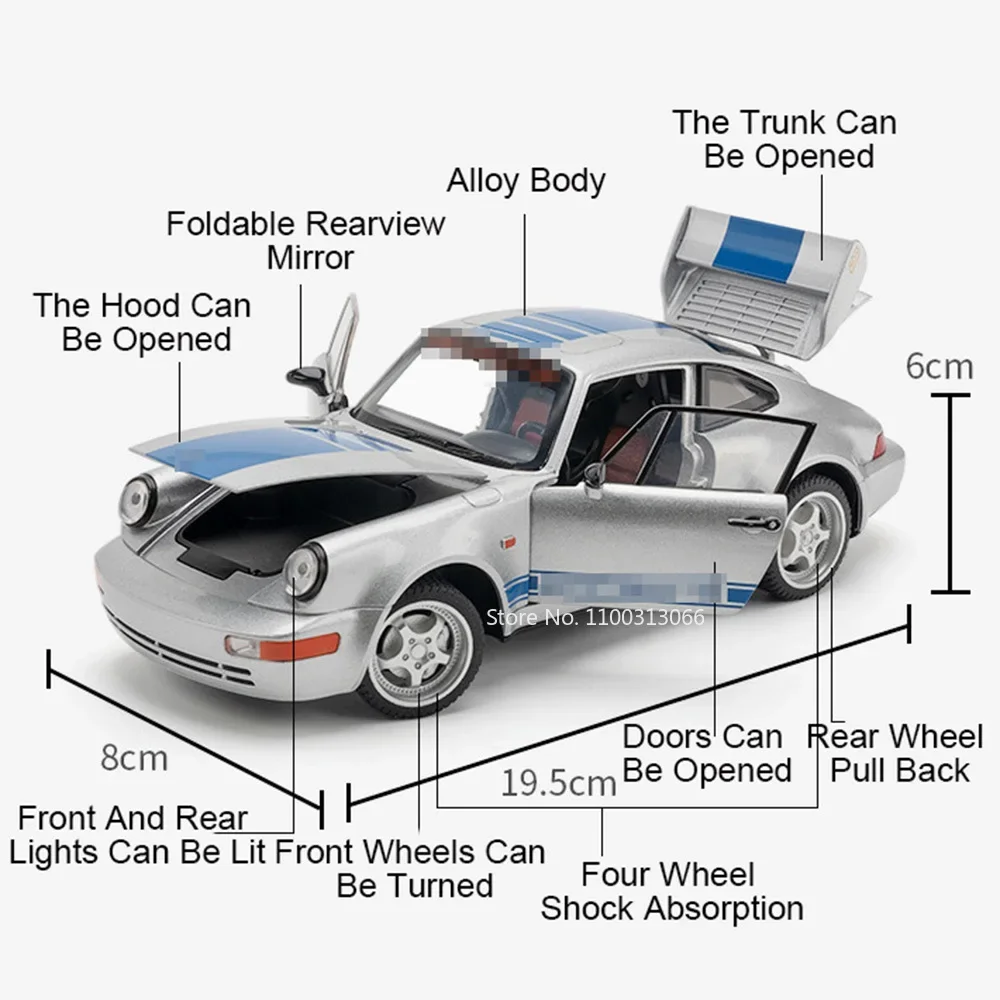 1:24 964 كايين S نماذج سبيكة سيارات دييكاست لعبة الأبواب فتح المركبات نماذج عجلة التراجع سيارة رياضية الاطفال مهرجان الحاضر
