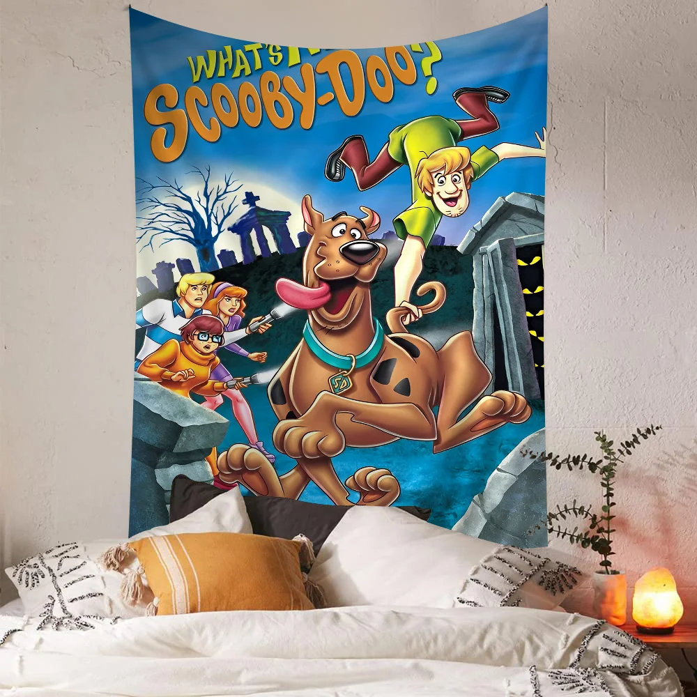 S-Scooby D-Doo  Tapestry Anime Tapestry Hanging Tarot Hippie Wall Rugs Dorm Wall Hanging Sheets