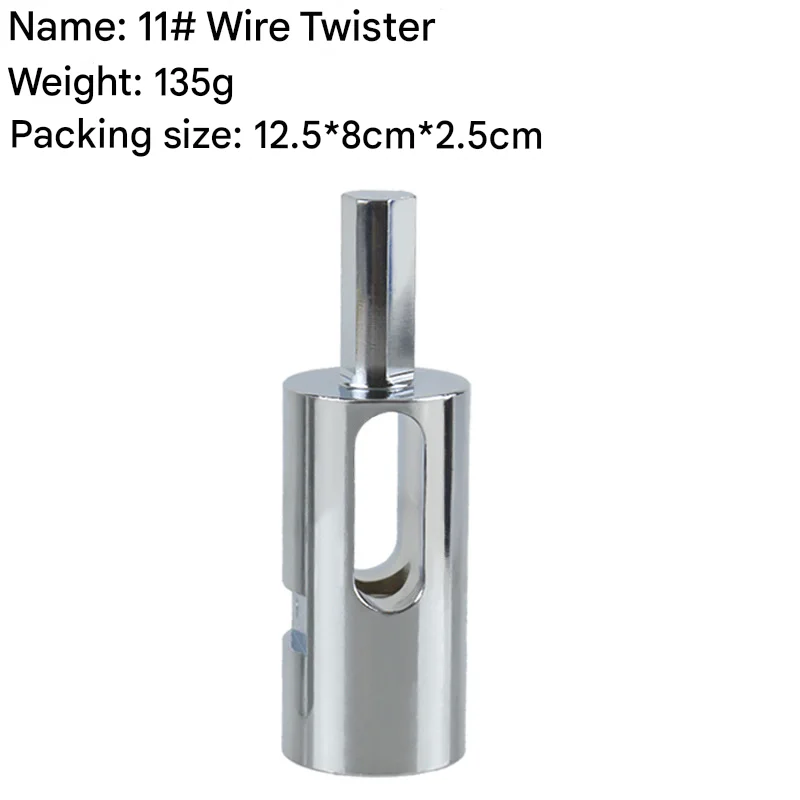 Triangle Handle, Silver No. 9, No. 11 Wire Twister, Winder, Knotter, Threading Sleeve