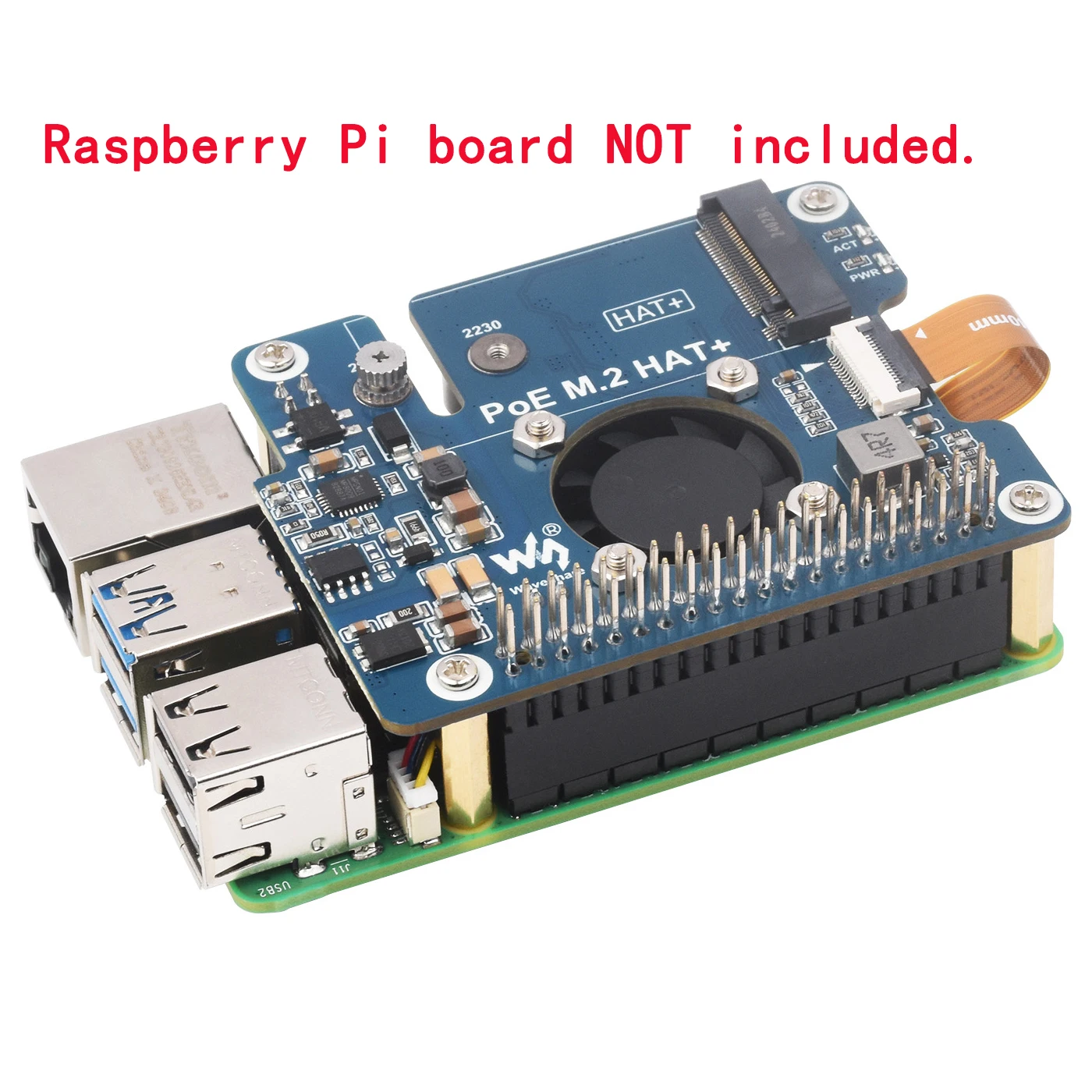 5V PI5 PoE HAT NVMe SSD Expansion Board for Raspberry Pi 5 Accessories PCIe To M.2 Adapter