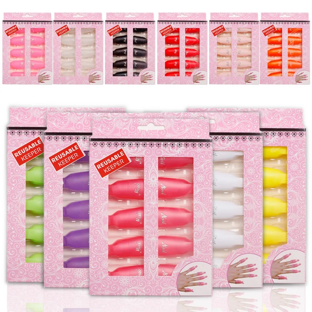 10 szt. Plastikowe nakładki do usuwania lakieru hybrydowego, wielokrotnego użytku, narzędzia do usuwania żelu UV, narzędzia do samodzielnego manicure, akcesoria do paznokci
