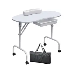 Portable Manicure Table Professional Organizer with Carry Bag Foldable Nail Desk for Salon Manicurist Manicure Home Workstation