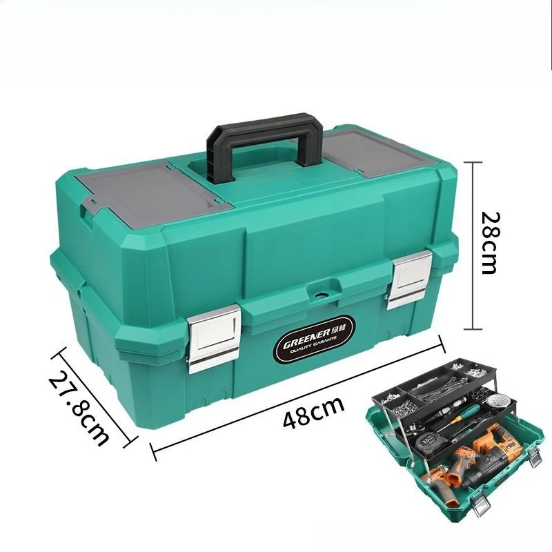 3 Tier Foldable Portable Toolbox Tool Organizer Heavy Duty Plastic Carry Case Multifunctional Electrician Mechanic Home Repair