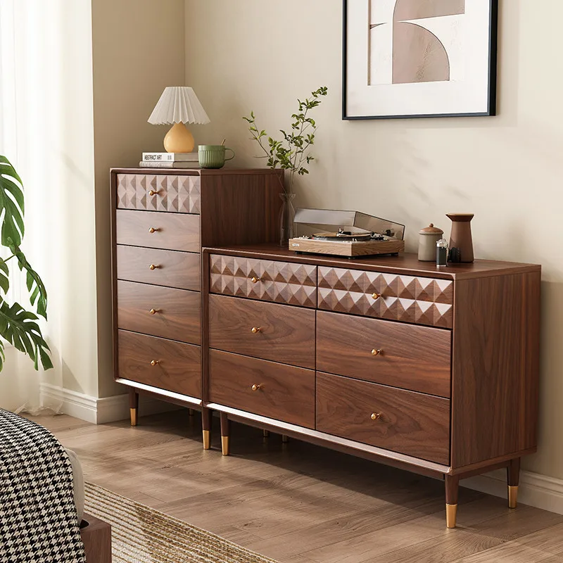 &American chest solid wood chest bedroom master bedroom bedside nine bucket locker raised bedside storage cabinet
