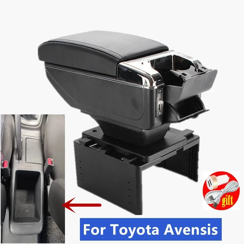 

NEW For Toyota Avensis Armrest Box for Toyota Avensis Car Armrest Box Center Storage Box Retrofit USB charging Car Accessories