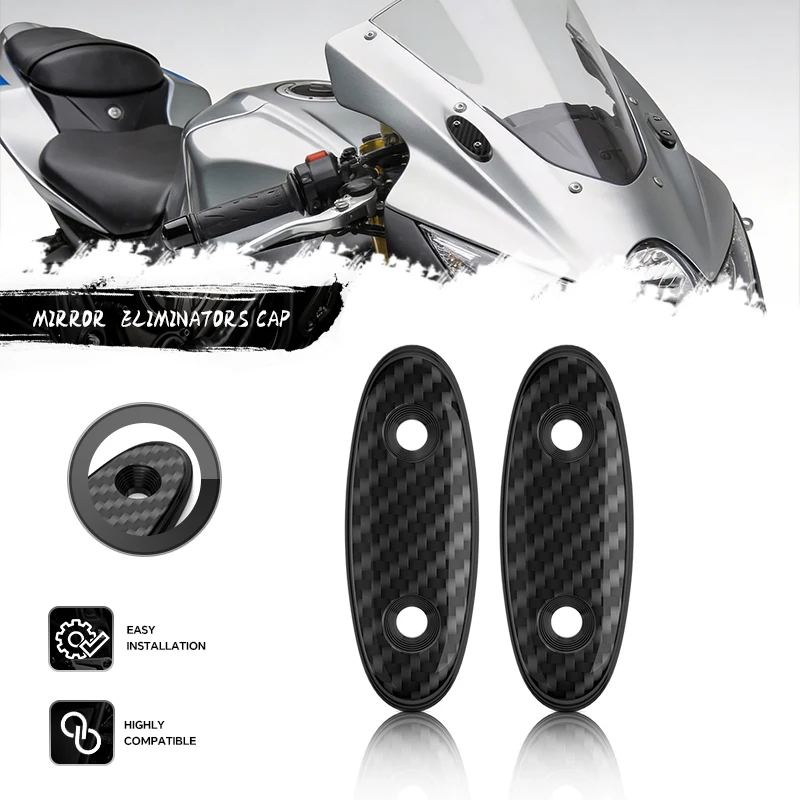 

2026 Carbon Fiber Windshield Mirror Cap For GSXR750 GSXR1000 GSXR600 Motorcycle gsxr Mirror Hole Protection Cover