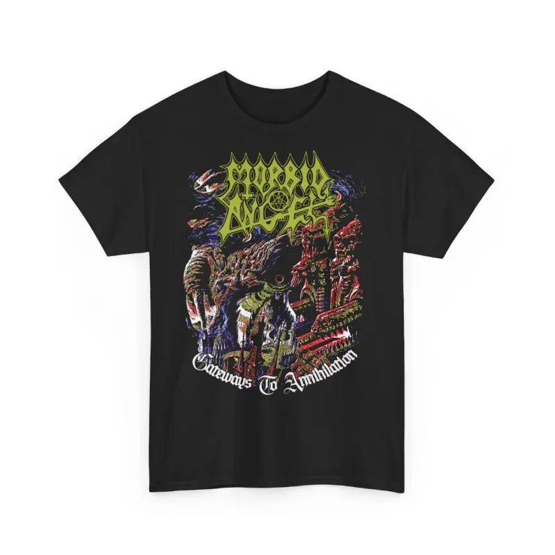 Death Metal Band Morbid Angel Global Tour Mercah T-Shirts Altars of Madness 1989 Florida Tee Loose Cotton Oversized Short Sleeve