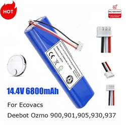 New Original 14.4V 6800mAh Robot Vacuum Cleaner Battery Pack for Ecovacs Deebot Ozmo 900, 901, 905, 930, 937