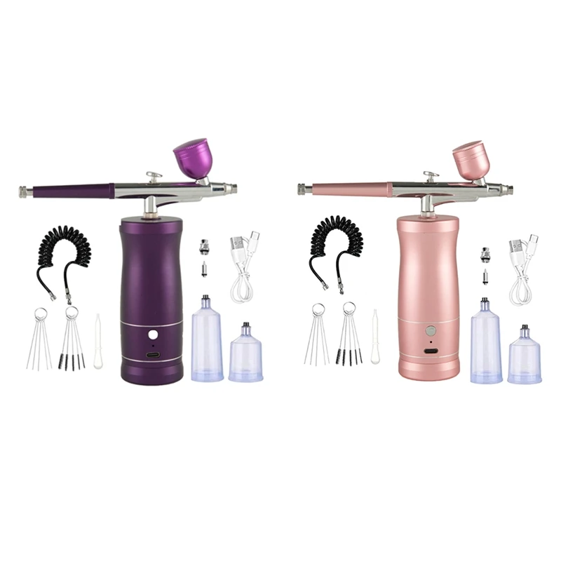 

Airbrush Kit Handheld Airbrush Rechargeable Airbrush Compressor Airbrush Set For Nail Art Barber Makeup Painting