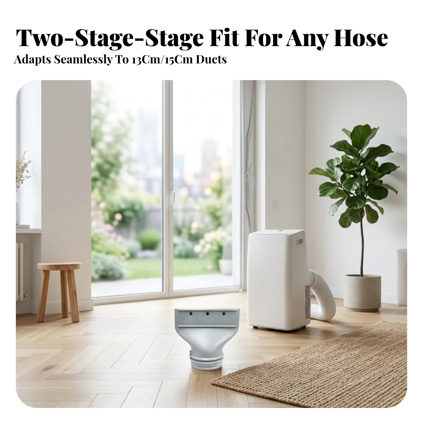 Portable Air Conditioner Exhaust Hose Adapter Flat-Mouth Portable Air Conditioner Hose Coupler Wide Compatibility Leakproof