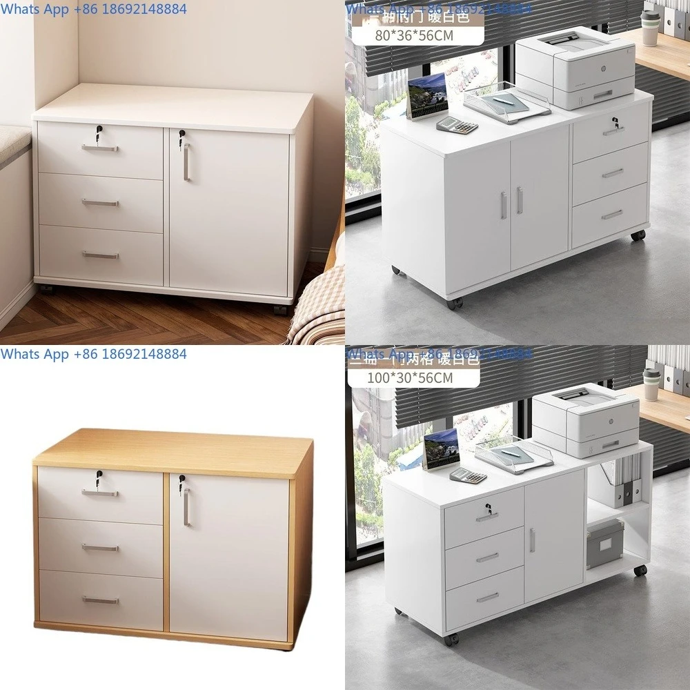 

File Cabinet for Office Desk with Wheels Mobile Storage Drawer Unit Under Desk Organizer Low Cabinet