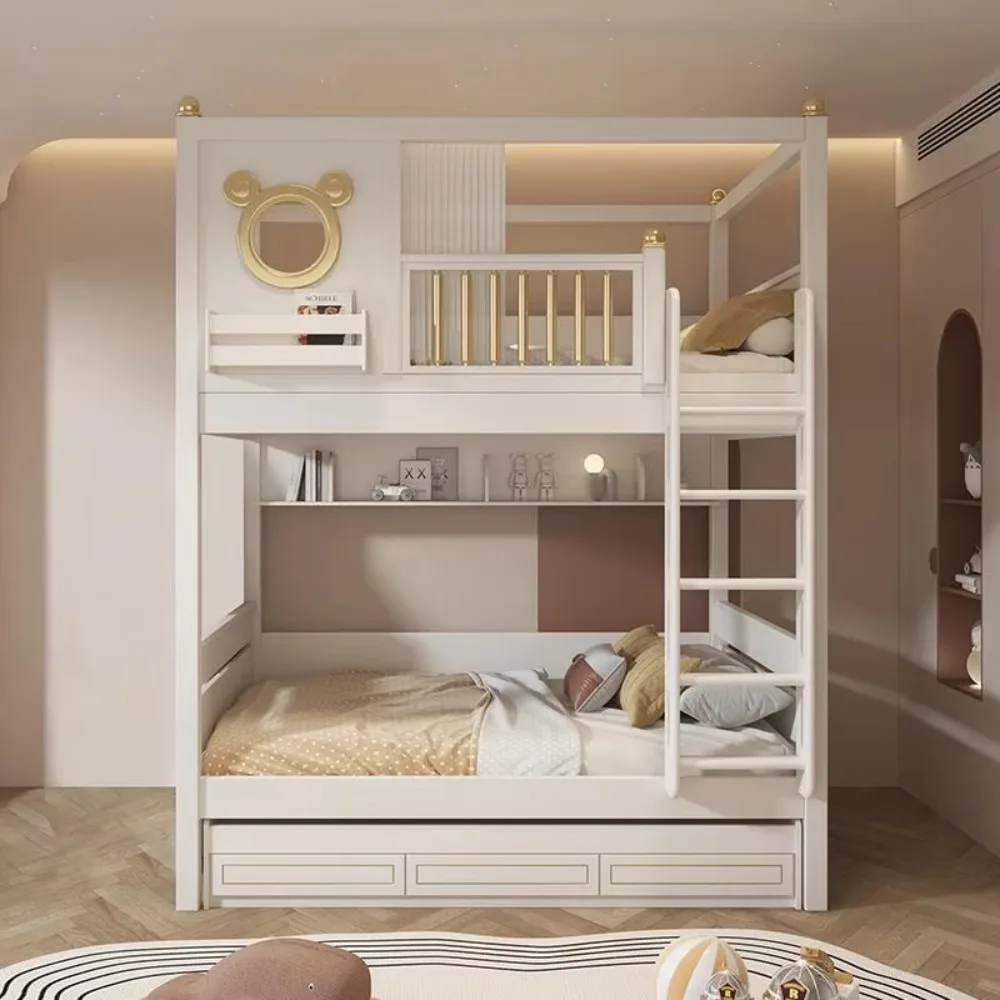 Factory Direct 2026 Modern Comfortable Wooden Bunk Bed with Double Top Loft Design Unisex Width Suitable for Nursery  Living