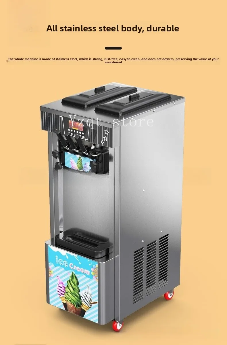 ZB-BQL268 Soft ice cream machine Commercial small vertical cone ice cream machine Desktop three-color ice cream machine CE