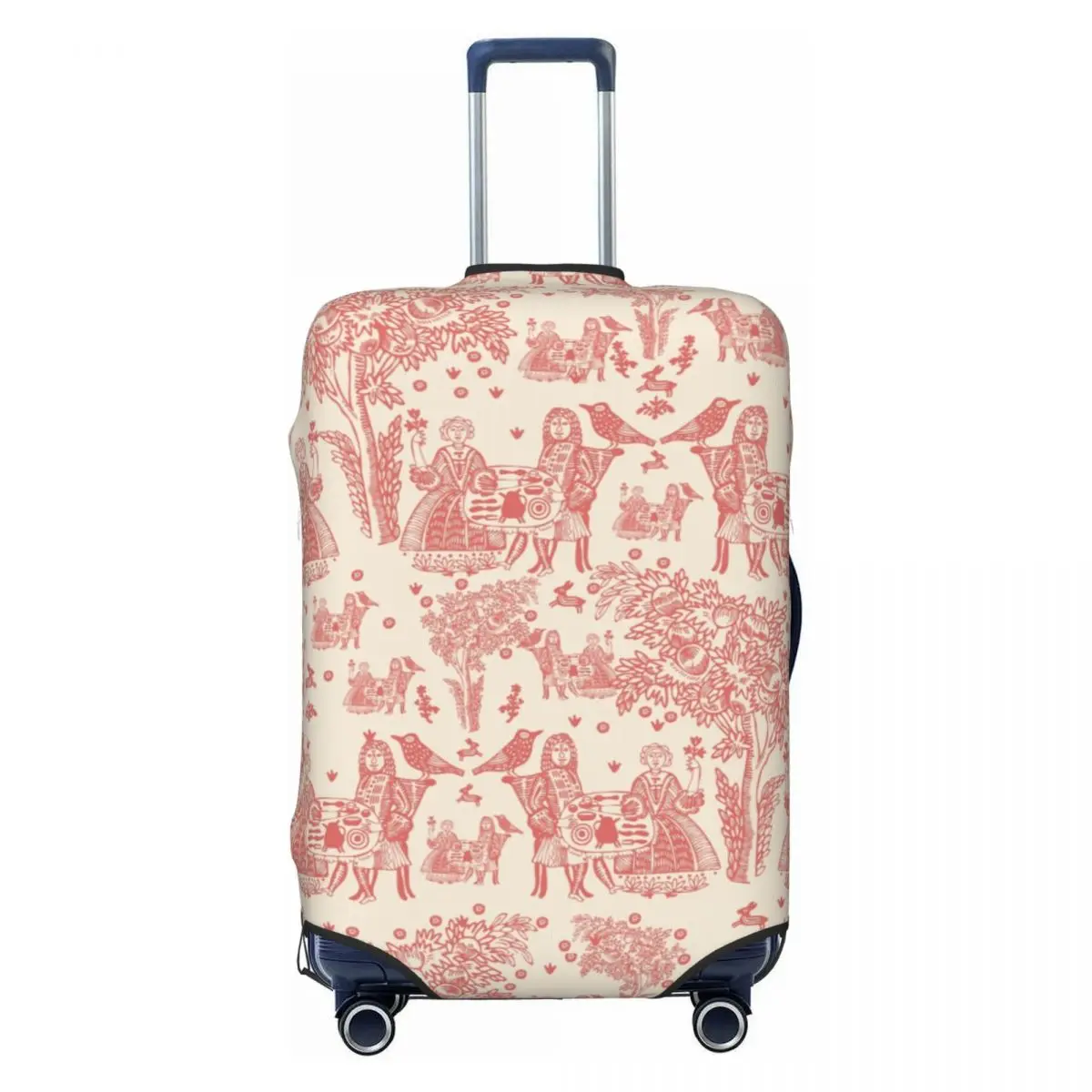 

Пользовательский Toile De Jouy, чехол для багажа с французским мотивом, эластичный дорожный чемодан с флорой, защитные чехлы, костюм для 18-32 дюймов