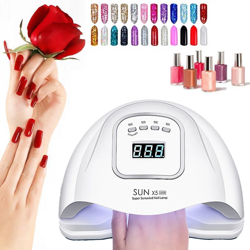 Lámpara Led Uv para manicura, 45 cuentas, 120w, accesorios para secado de uñas, máquina de esmalte de Gel, secado rápido