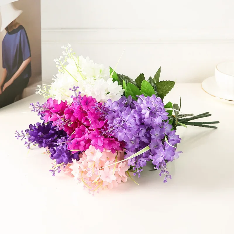 

35cm Artificial Flowers, Faux Hyacinth Violet Fake Flowers for Bridal, Home, Marriage, Birthday Party Decorations Clipper comb