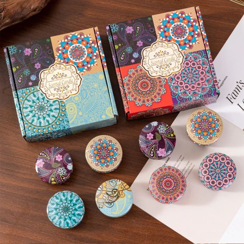 

4Pcs/Box Couples Romantic Fragrance Candle Jar - Scented Long Lasting Smokeless Soy Wax Candles, Crystal Stone Dried Flower Gift