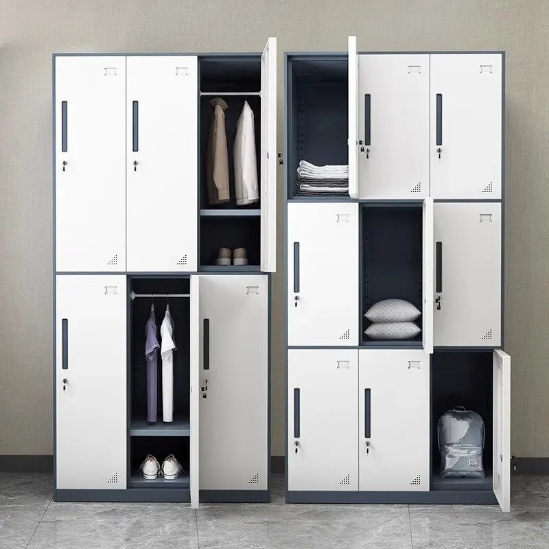 خزانة ملابس حديثة من الفولاذ الأبيض لأسفل أثاث منزلي لغرفة المعيشة وصالة الألعاب الرياضية وغرفة النوم والمدرسة والمكتب والارتفاع القابل للتعديل #6