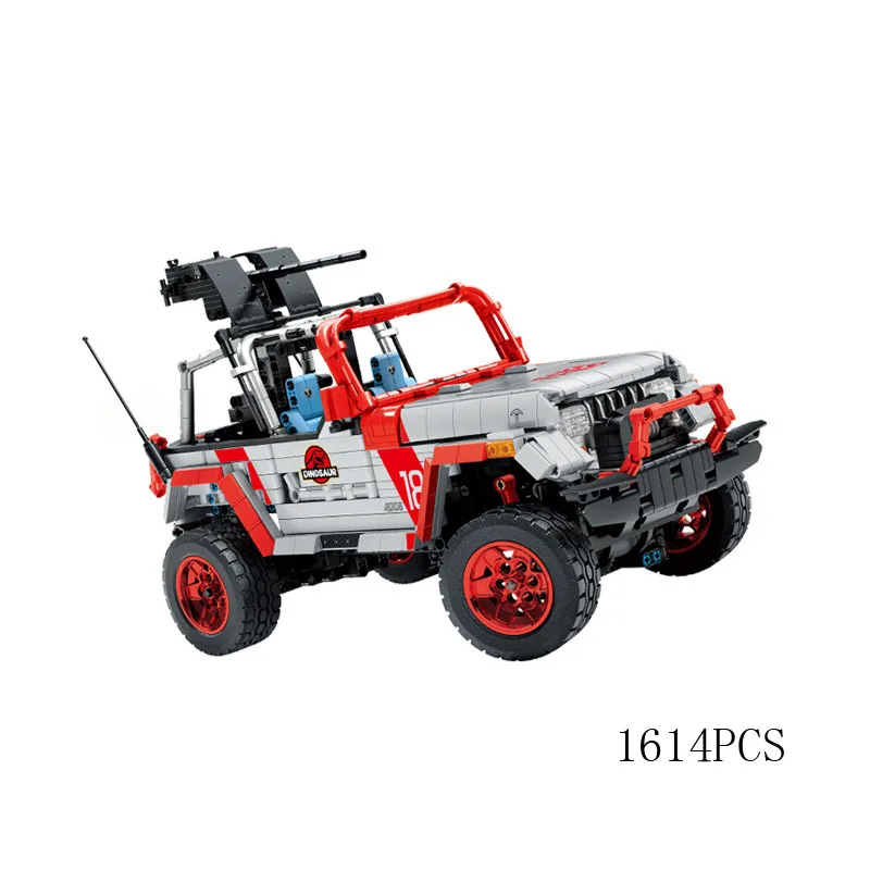 Technical Building Block Car Monsters Orv 1:14 Scale Jurassic 4x4 Jeeps Wranglers 2.4ghz Remote Control Vehicle Brick App Rc Toy