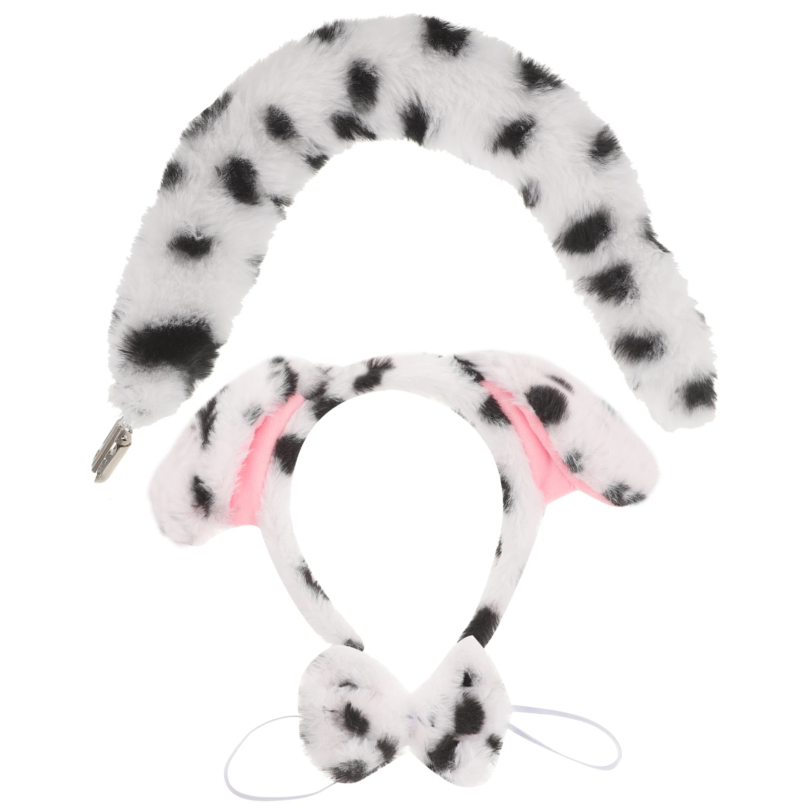 

Pudding Dog Headband Set Tail Costume Puppy Ears Scarf Cosplay Decorations Lightweight Comfortable Safe Lovely Design Fine
