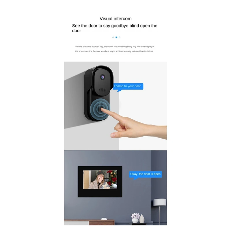 7 Inch Graffiti Wifi Visual Doorbell HD 1080P Mobile Detection Intelligent Doorbell Two Way Audio Remote Door Opening