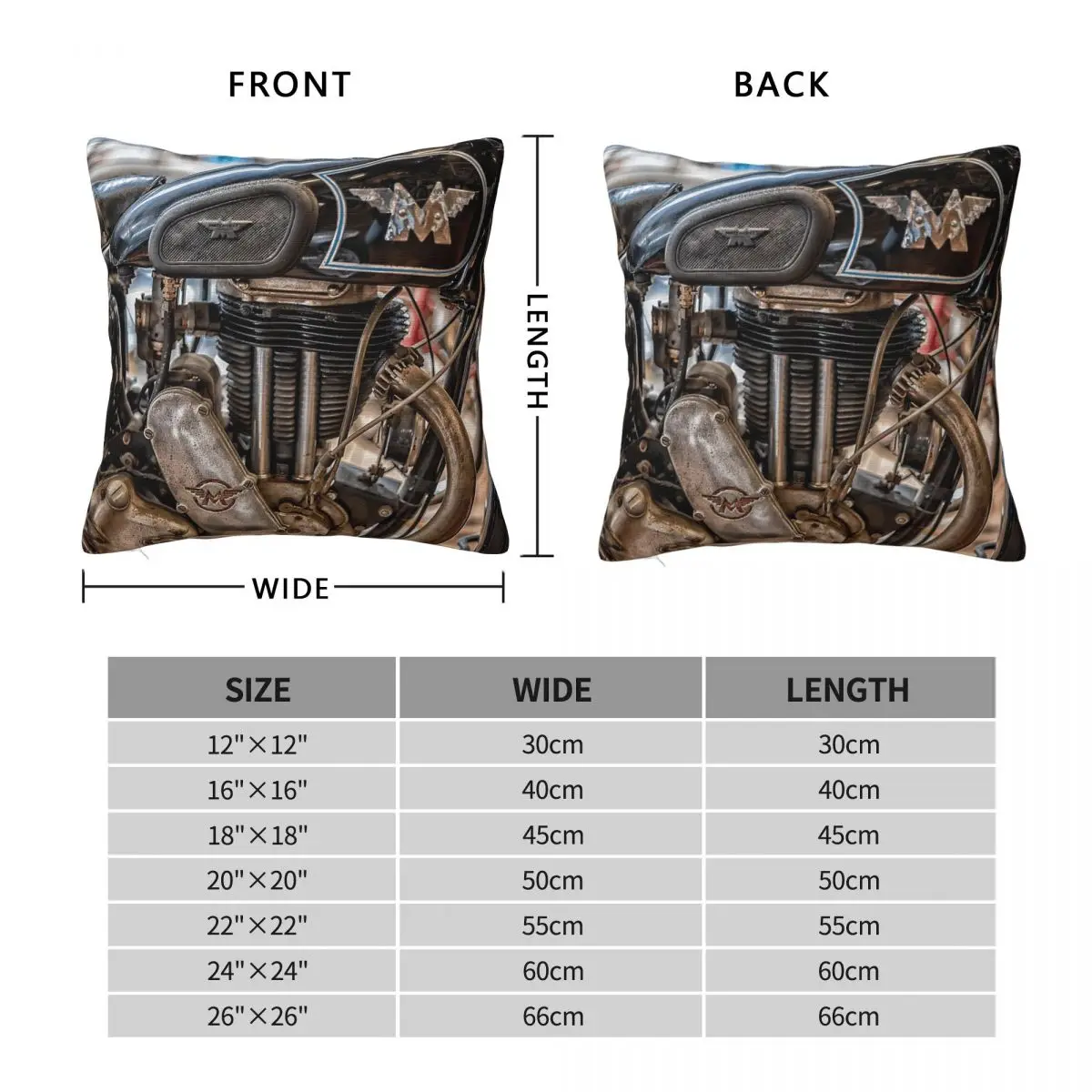 Matchless British Motorcycle Pillowcase Polyester Linen Velvet Creative Zip Decor Throw Pillow Case Sofa Cushion Cover