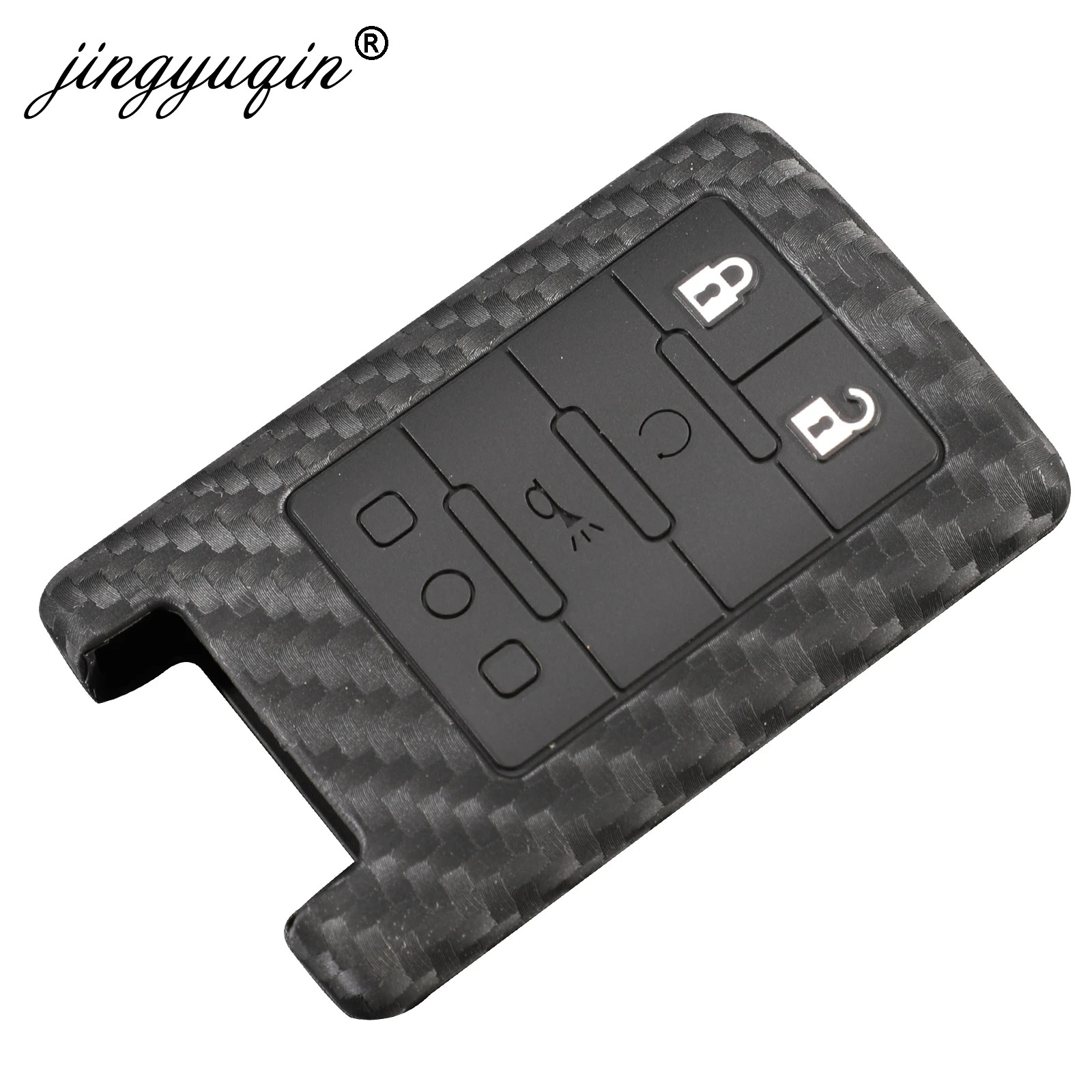 jingyuqin Carbon Car Style Key Silicone Cover Remote FOB For Cadillac Escalade SRX XTS ATSL SLS CTS STS ATS BLS Keyless Case