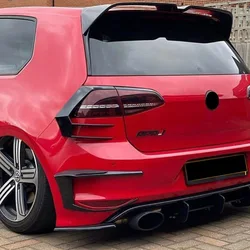 For VW Golf 7 GTI GTE GTD TSI TDI R R-Line 2012-2016 Car Rear Bumper Tail Light Wind Blade Rear Spoiler Body Kit Tuning Black