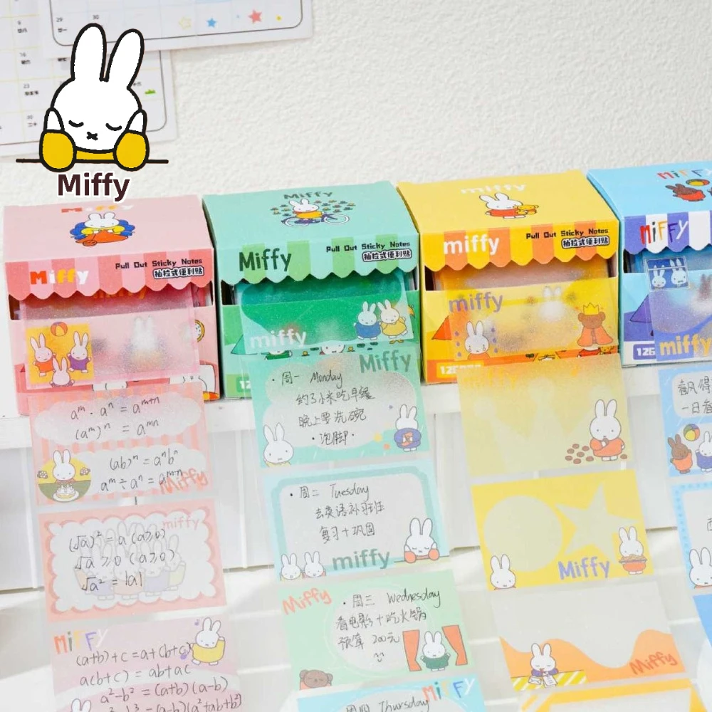 Kawaii Miffy Sticky Notes Cute Cartoon Pull-out Stickers Transparent Easy To Use Reusable Ideal for Students
