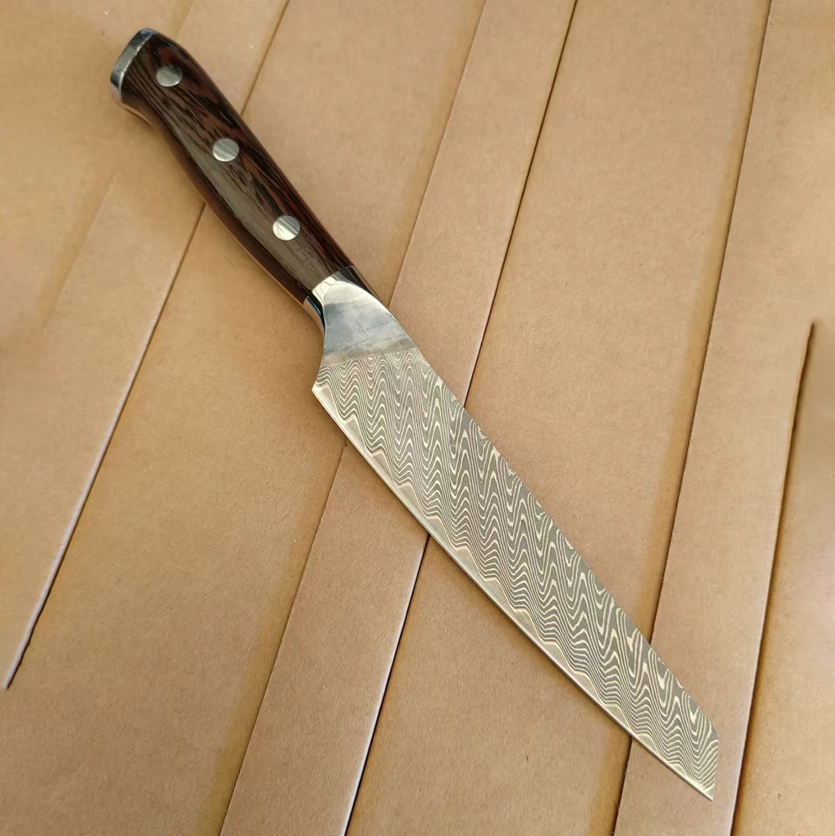 5.5 Inch Utility Knife 67 Layers Damascus Steel Blade Sharp Slicing Paring Steak Cleaver Kiritsuke Kitchen Knife Wood Handle