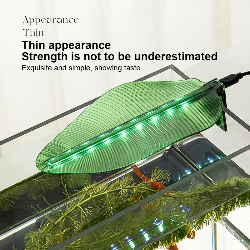 Aquarium Clip On Lights Banana Leaf Shape Ecological Clip Lamps USB Energy Saving LED Portable Fish Tank Decor Plant Lamps