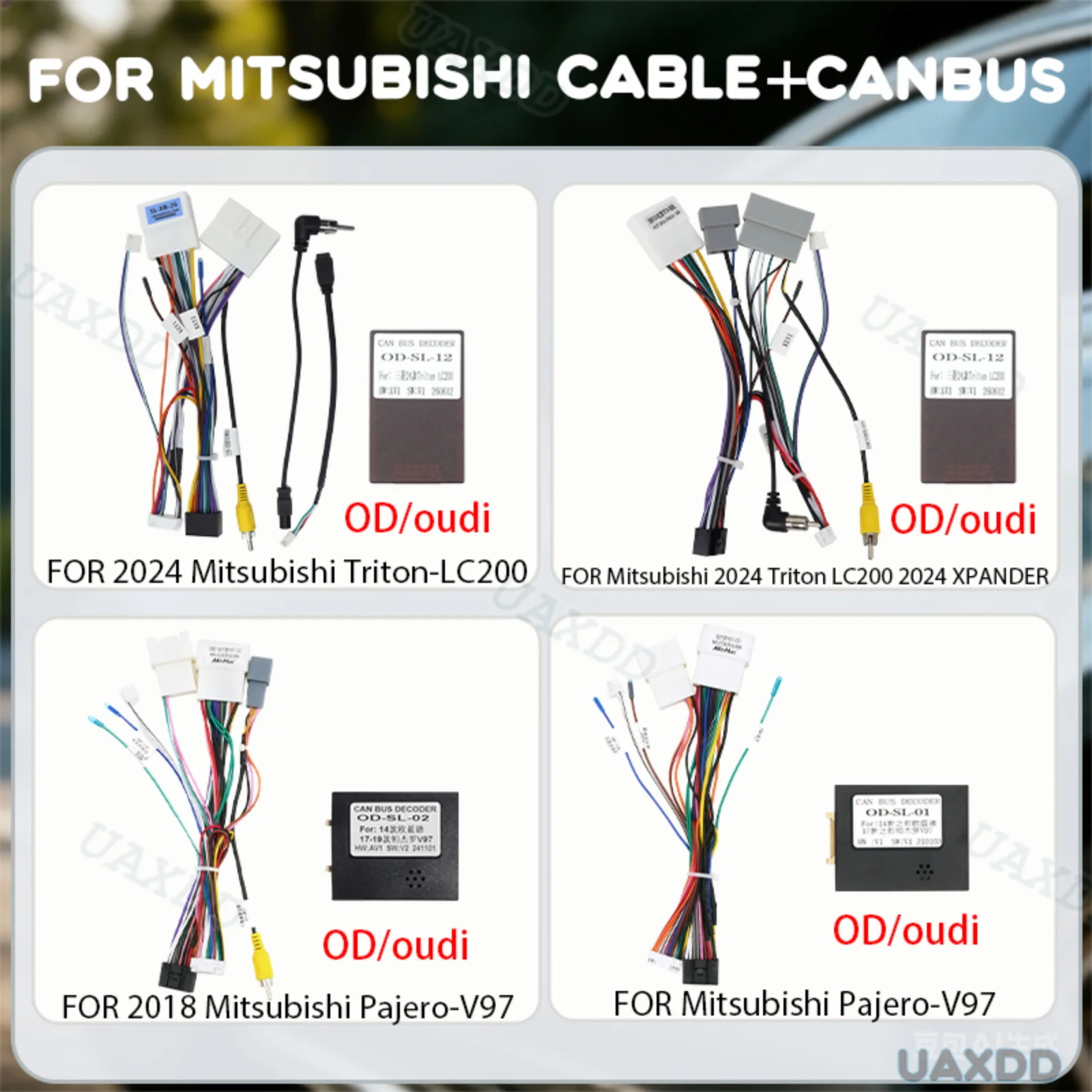 FOR Mitsubishi 2024 XPANDER Triton LC200 Pajero V97 Automotive Wire Electric Lead 2 Din Car Flex Line Cord Cable Canbus Current