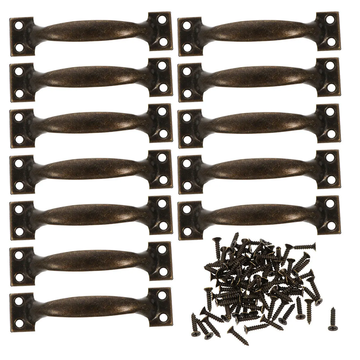 

12pcs 4 Inches Bow Retro Pull Cabinet Knob Simple Door Handle For Wardrobe Cabinet Drawer Decor, Drawer Handle Pull