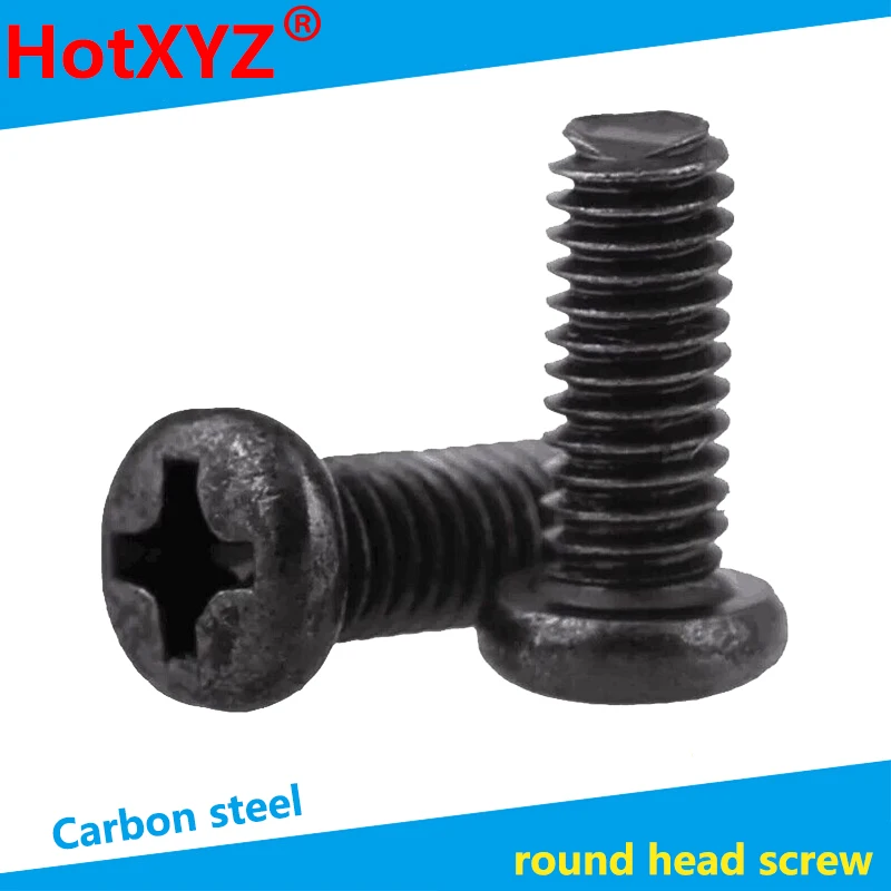Wholesale black round head screw (hard) electronic digital screw, PM pan head screw M2-M4 100PCS