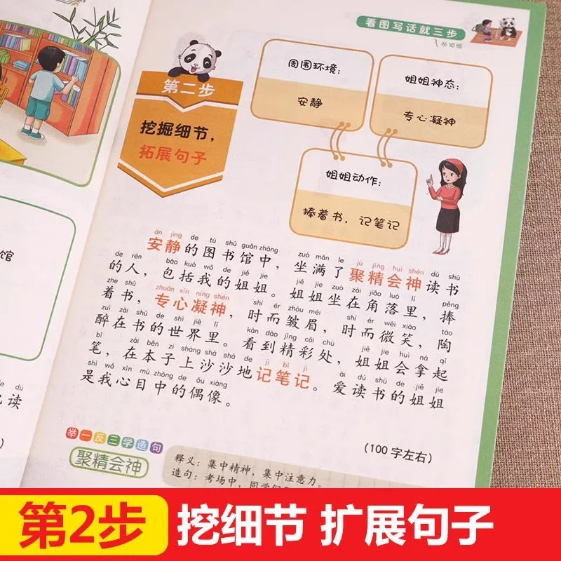 Three Steps To Writing Based on Pictures, Phonetic Version, Specialized Training for First and Second Grade Essay Tutoring