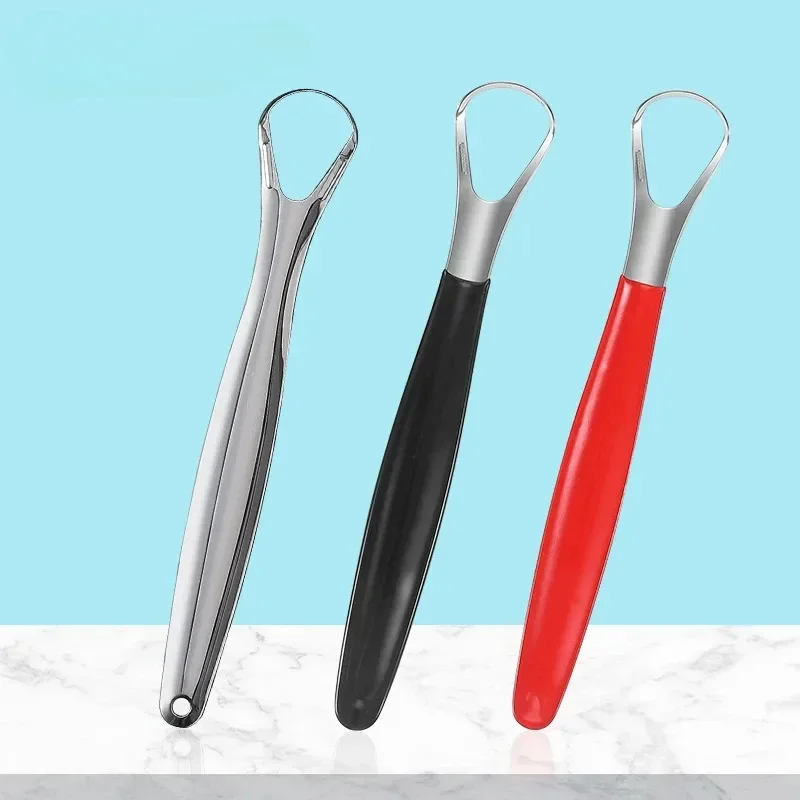 

Three-color Stainless Steel Tongue Scraper Tongue Odor Cleaner Opening + Dip Handle U-shaped Open Tongue Scraper Oral Cleaning