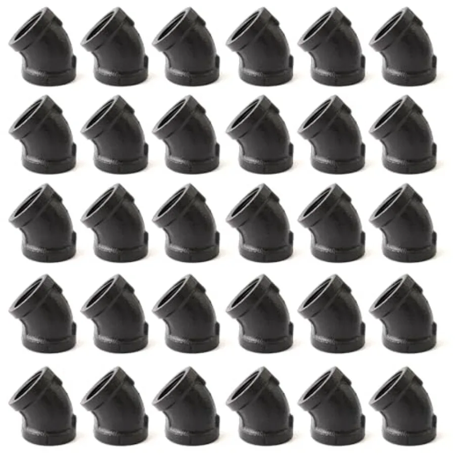 

Black 1" 45-degree elbow, Pack Female Threaded 45-degree Cast Iron Connector Pipe Fitting for Industrial Vintage Style DIY Proj