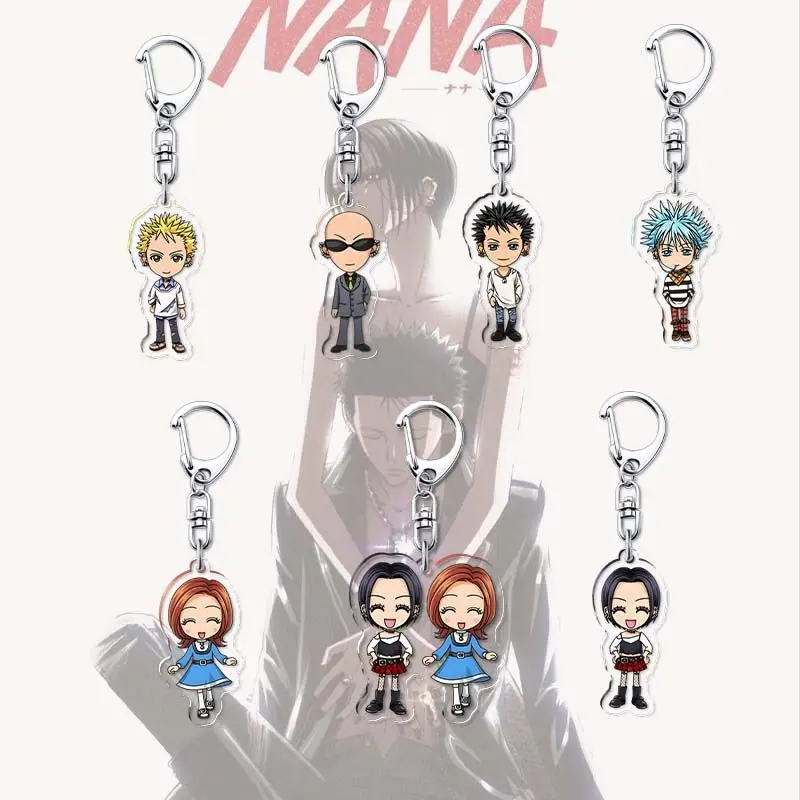 NANA Anime Keychain Women Ichinose Takumi Hachi Terashima Nobuo Acrylic Key Chain Man Kawaii Accessories Bag Pendant Key Ring