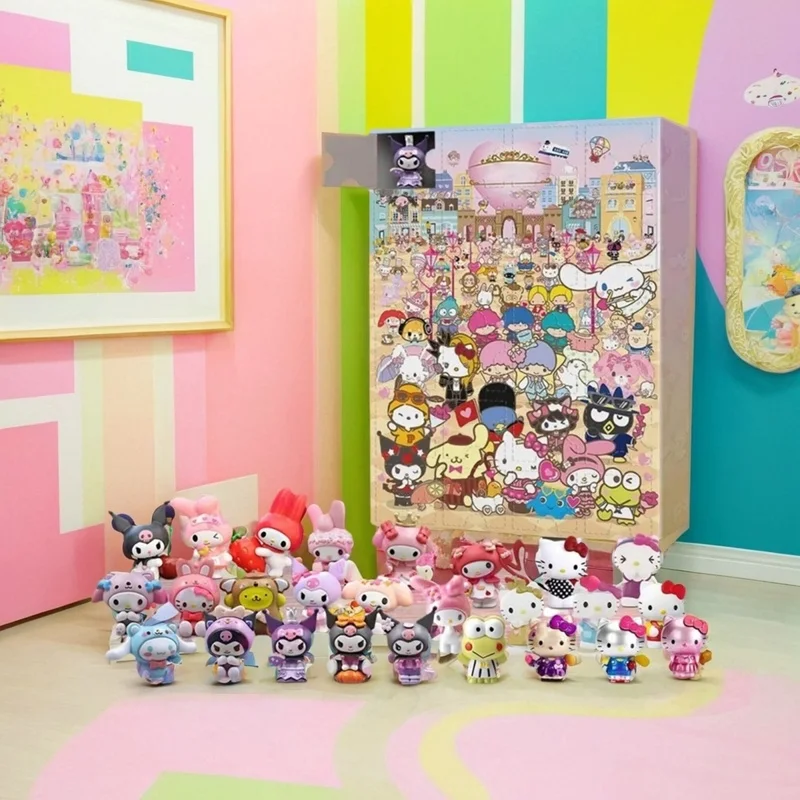 Sanurgente Kawaii Anime Mystery Box pour enfants, calendrier de l'avent de Noël, Hello Kitty, Kuromi My Melody, Cinnamoroll Figures, Toy Gift