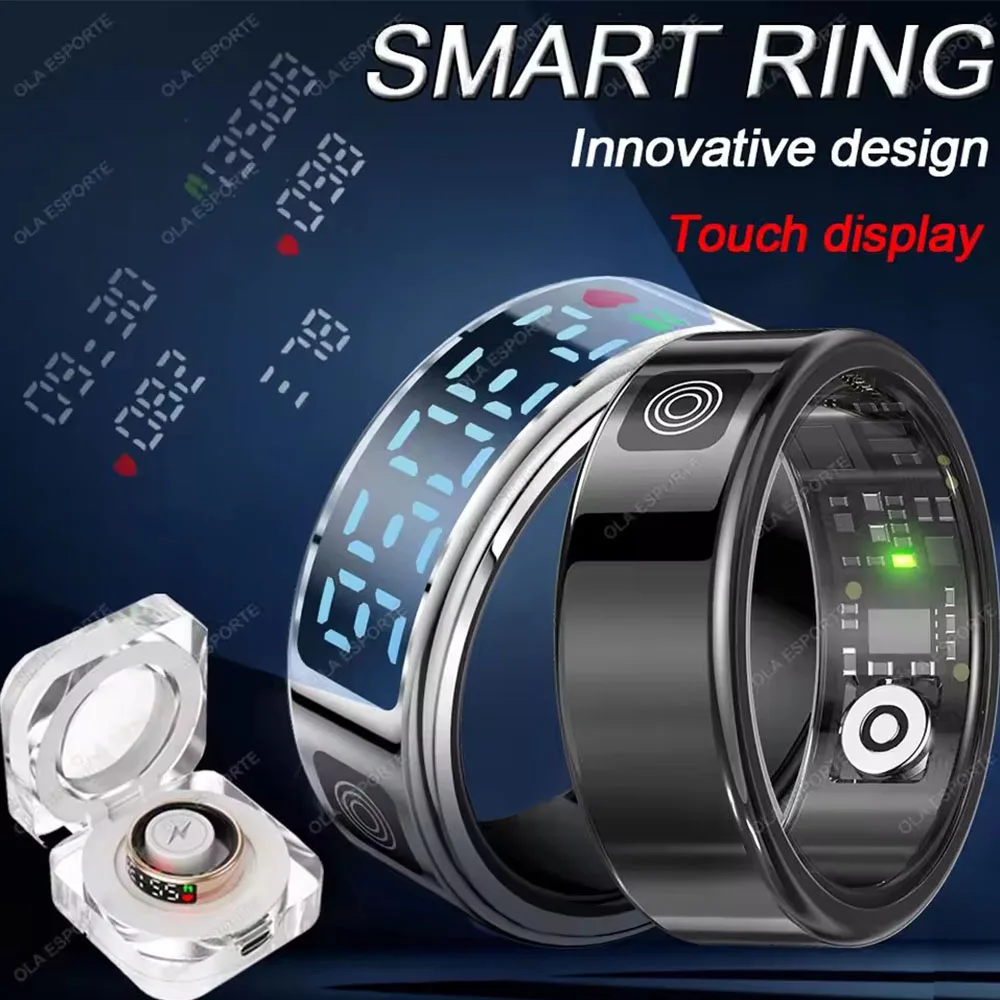 

Smart Ring with Display Screen and Touch, Health Manager, Gesture Swipe Video, 5 ATM Waterproof For Men Women Smartring 2025 New