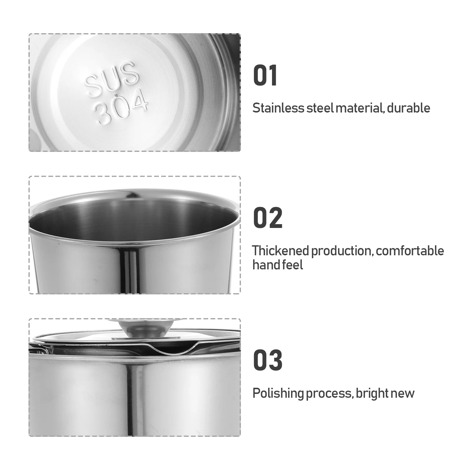 

Chocolate Melting Pot Stainless Steel Melting Pan for Butter Caramel Cheese Non-Spill Groove Design Heat Resistant
