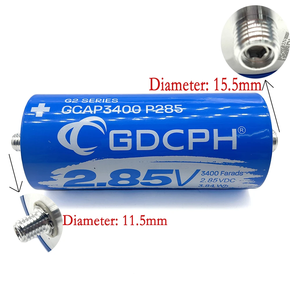 Electrolytic capacitor: 2.85V 3400uF. High current. 2.85V 3400uf 16V 500uf