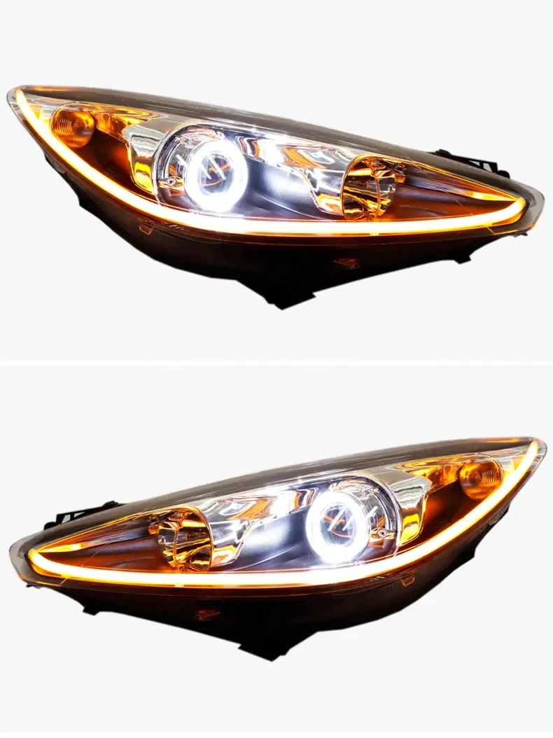 

Автомобильные светодиодные фары в сборе Angel Eye для Peugeot 308 DRL дневные ходовые огни с указателем поворота автомобильные товары