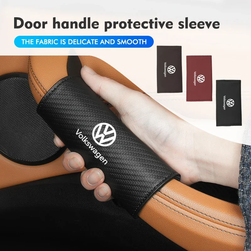 Car Door Inner Handle Protector Armrest Handle Decor Cover For Volkswagen VW Passat Golf 4 5 6 Tiguan Polo Scirocco Jetta CC