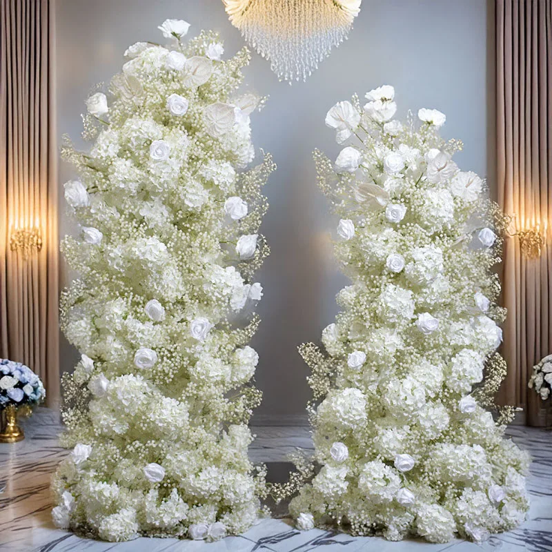 

2M White Artificial Flowers Baby's Breath Hydrangea Rose Wedding Arch Cake Tower Backdrop Decor Reusable